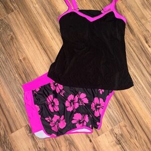 Black and Pink Floral Women's